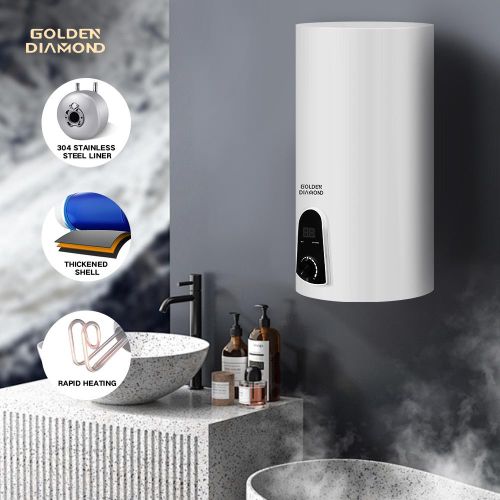 Golden Diamond 50L Electric Water Heater – Fast Heating, Thickened Tank, Wall Mount Boiler