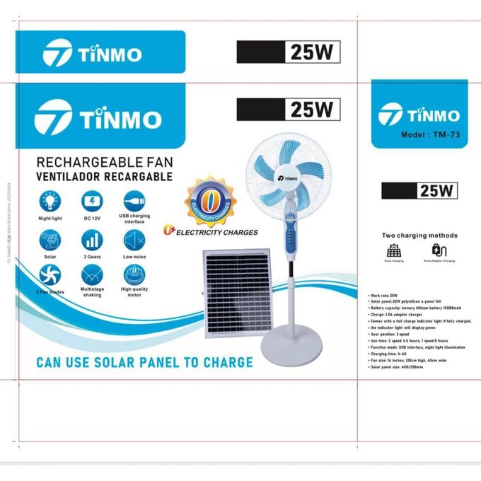 TINMO 20 Inches Rechargeable Standing Fan